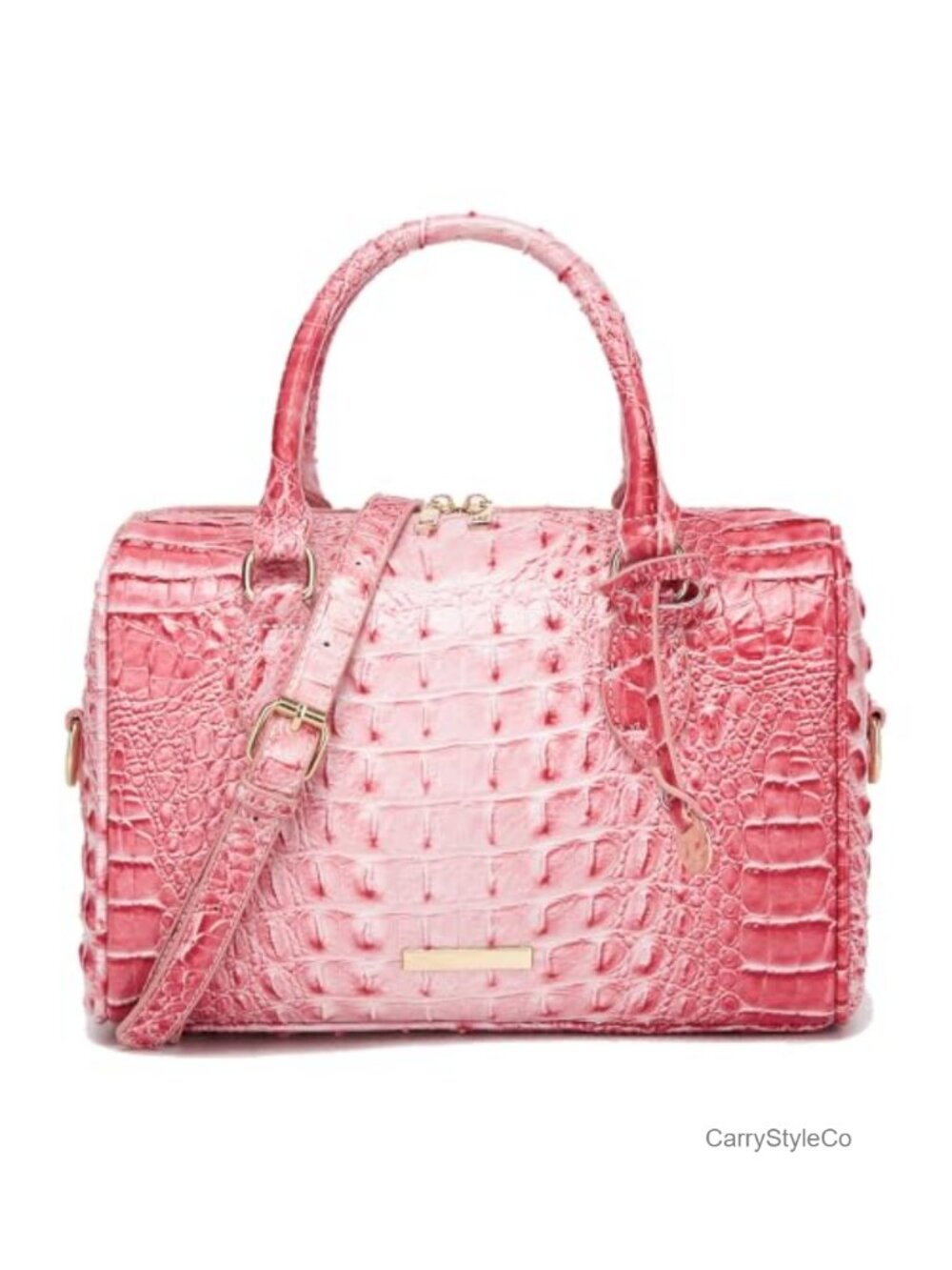 Vegan Leather Crocodile Embossed Satchel Tote Top Handle Shoulder Bag